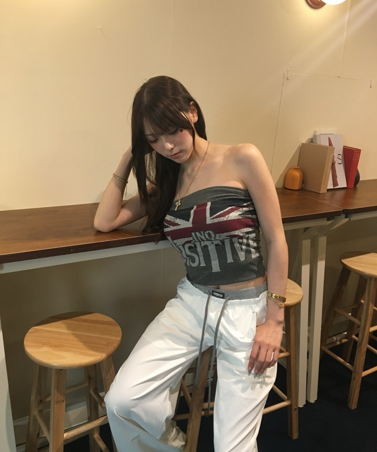 빈티지 유니언잭 베어탑 그레이
