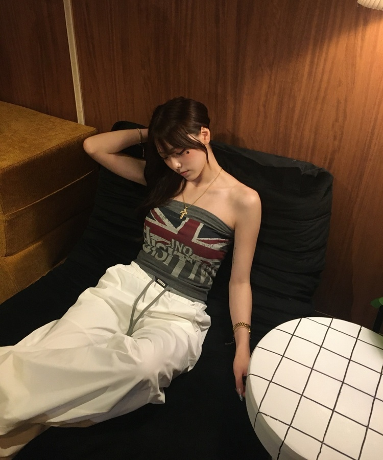 빈티지 유니언잭 베어탑 그레이