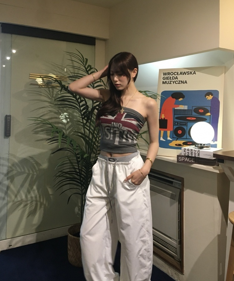 빈티지 유니언잭 베어탑 그레이