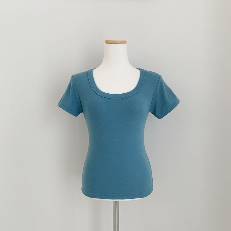 ストレッチUネック半袖Tシャツ(6color)