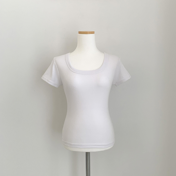 ストレッチUネック半袖Tシャツ(6color)