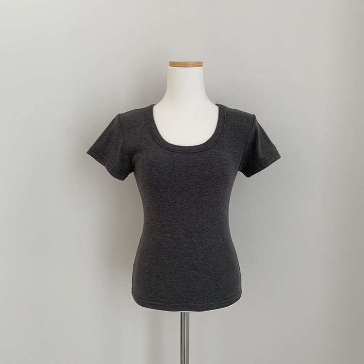 ストレッチUネック半袖Tシャツ(6color)