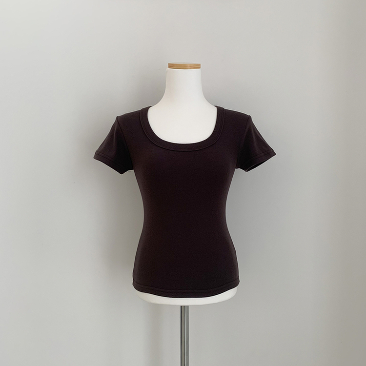 ストレッチUネック半袖Tシャツ(6color)