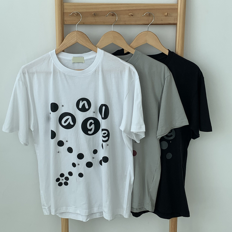 ドットレタリングオーバーサイズ半袖Tシャツ