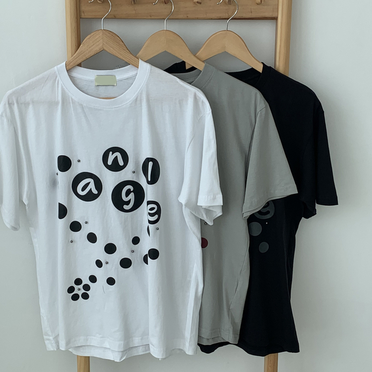 ドットレタリングオーバーサイズ半袖Tシャツ