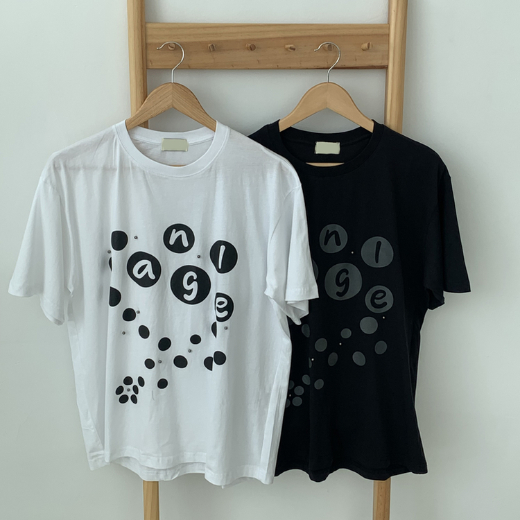 ドットレタリングオーバーサイズ半袖Tシャツ