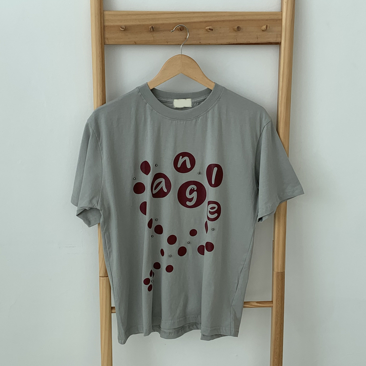 ドットレタリングオーバーサイズ半袖Tシャツ
