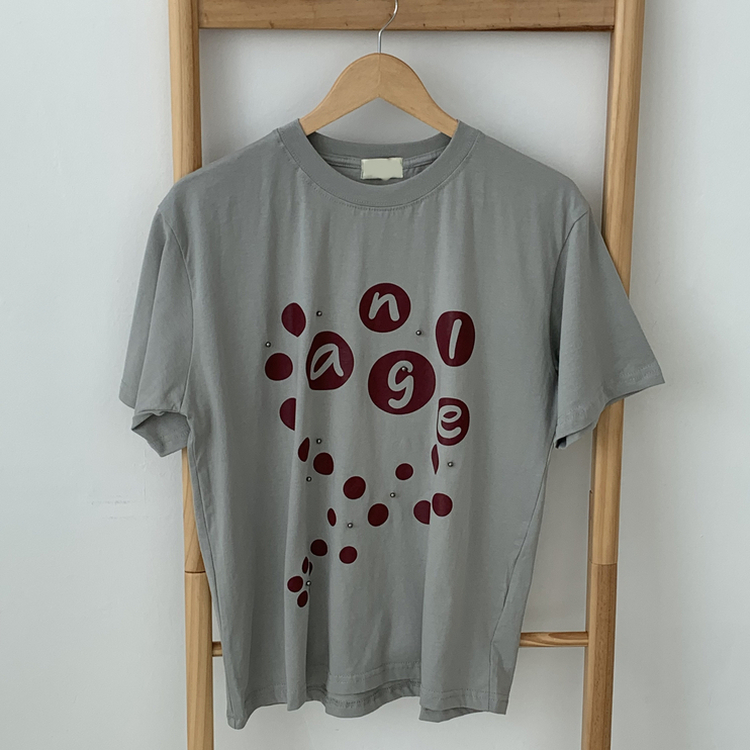 ドットレタリングオーバーサイズ半袖Tシャツ