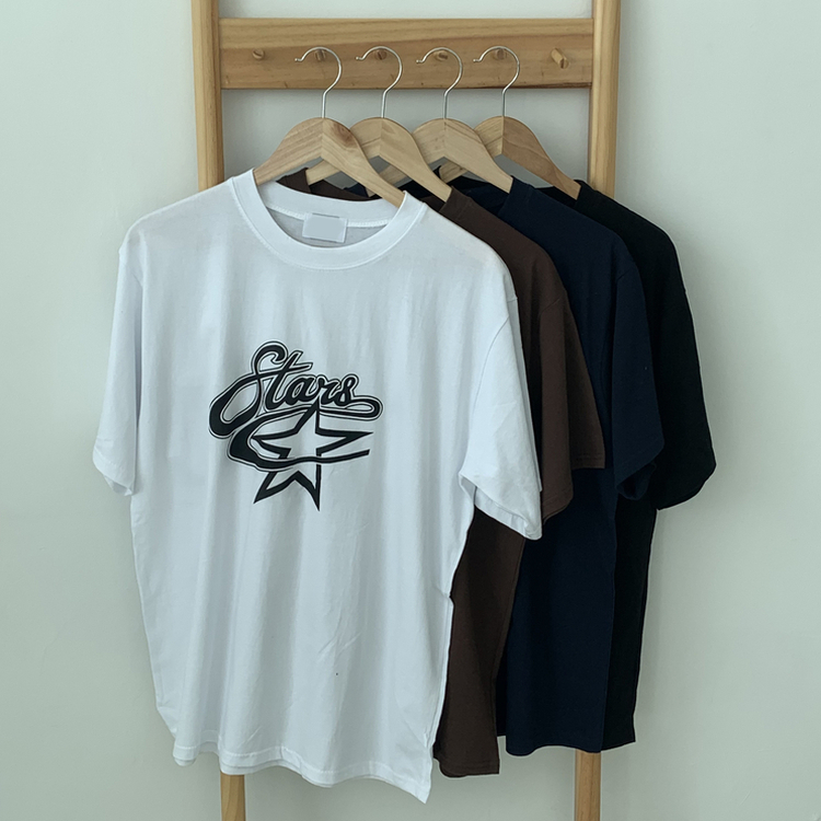 スターレタリングクルーネック半袖Tシャツ