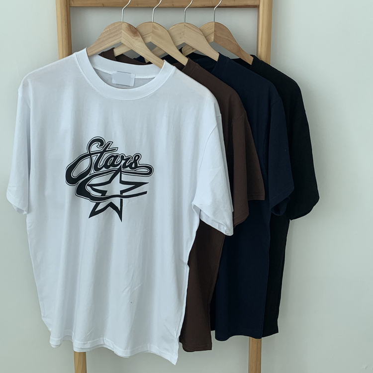 スターレタリングクルーネック半袖Tシャツ