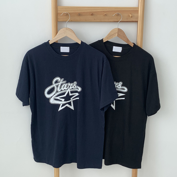 スターレタリングクルーネック半袖Tシャツ
