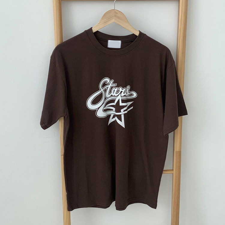 スターレタリングクルーネック半袖Tシャツ