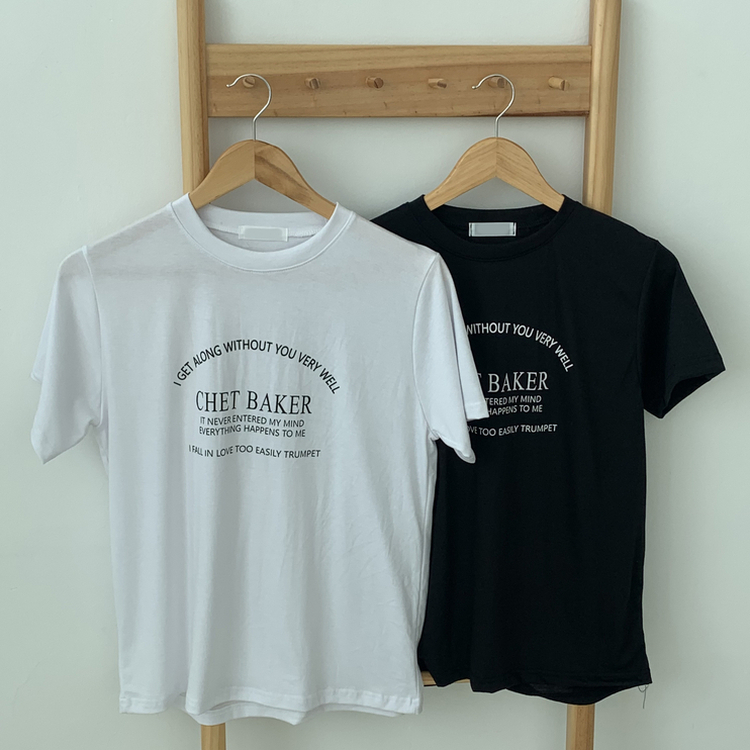 レタリングセミクロップ半袖Tシャツ