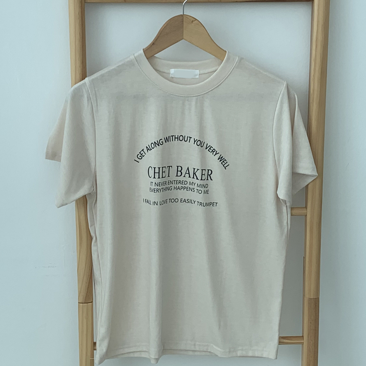 レタリングセミクロップ半袖Tシャツ