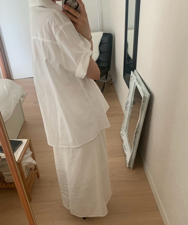 ロールアップコットンツーポケット半袖シャツ(5color) IVORY