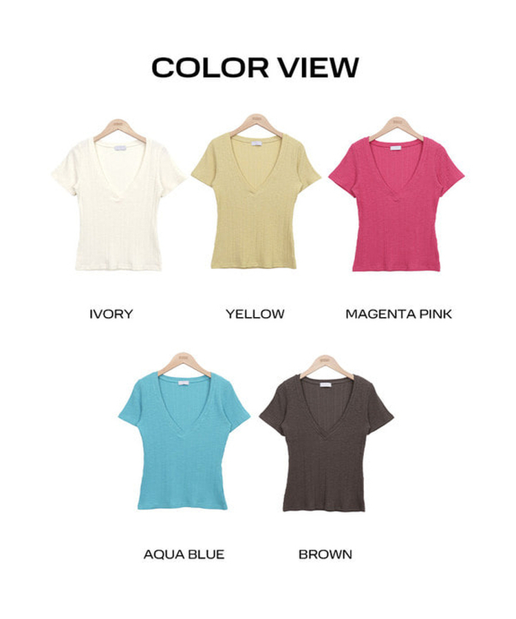 ディープVネック半袖Tシャツ(5color)