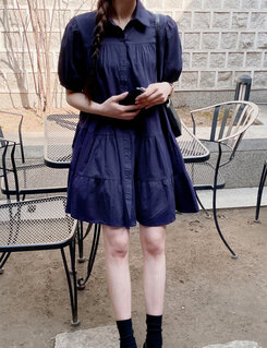 ティアードボタンミニワンピース｜ミニワンピース｜韓国