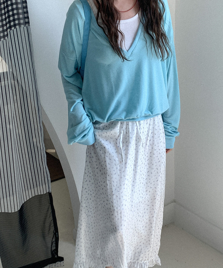 Uネック半袖Tシャツ(5color) IVORY