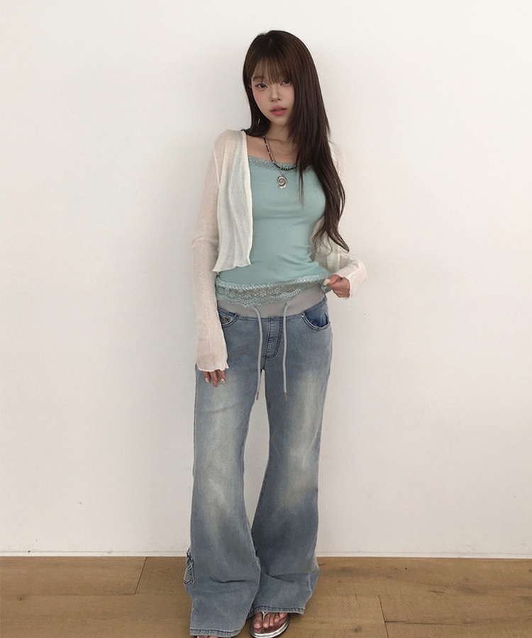 【丈別】ローライズブーツカットデニムパンツ LIGHT BLUE