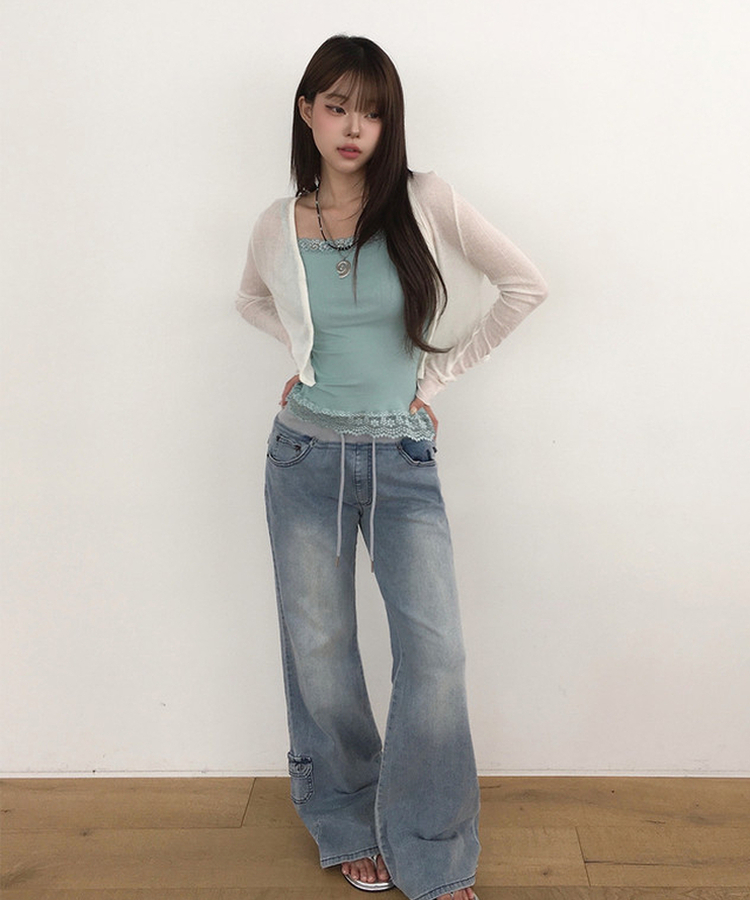【丈別】ローライズブーツカットデニムパンツ LIGHT BLUE