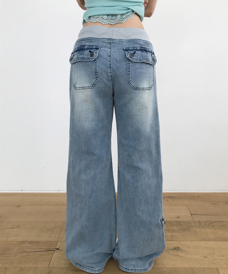 【丈別】ローライズブーツカットデニムパンツ LIGHT BLUE