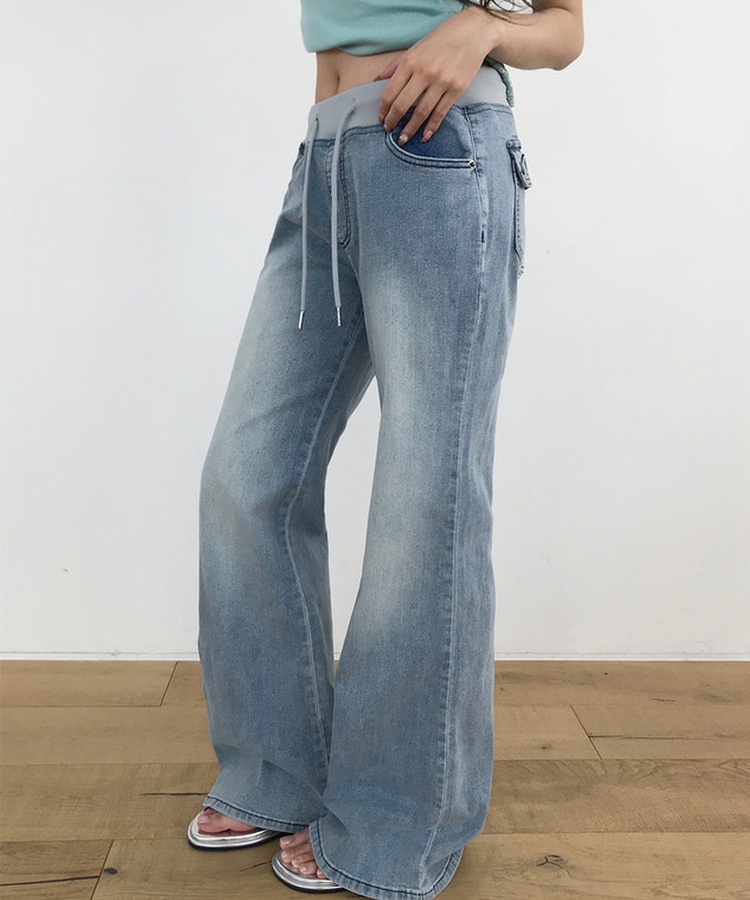 【丈別】ローライズブーツカットデニムパンツ LIGHT BLUE
