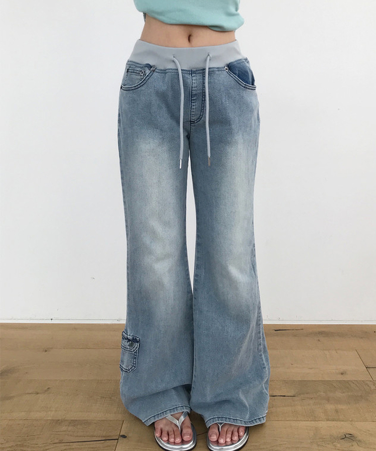 【丈別】ローライズブーツカットデニムパンツ LIGHT BLUE