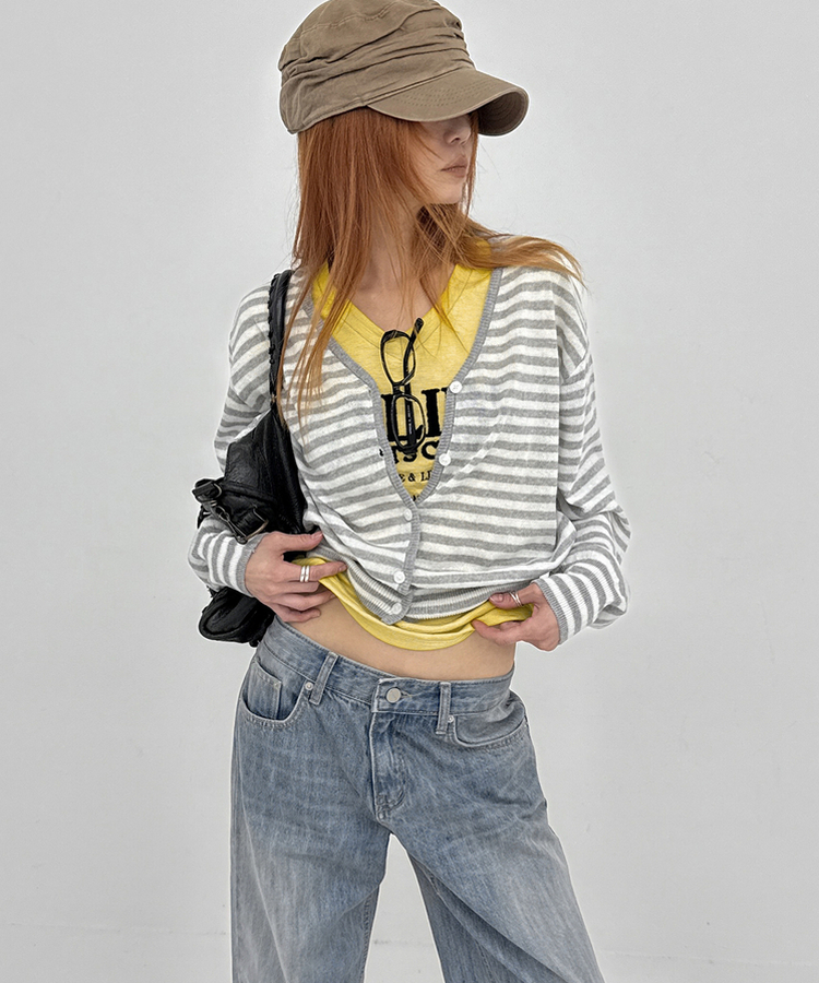 レタリングVネックポケット半袖Tシャツ YELLOW
