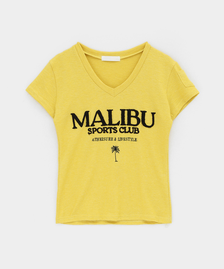 レタリングVネックポケット半袖Tシャツ