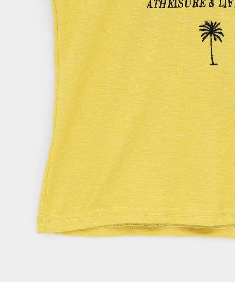 レタリングVネックポケット半袖Tシャツ