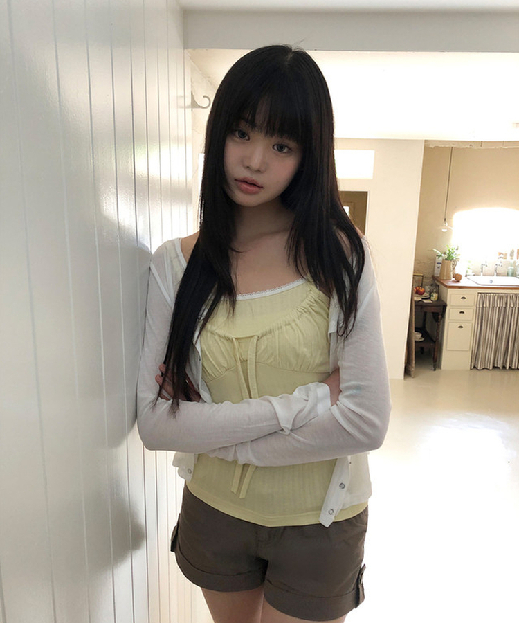 ウェーブテンセルカーディガン(7color) WHITE