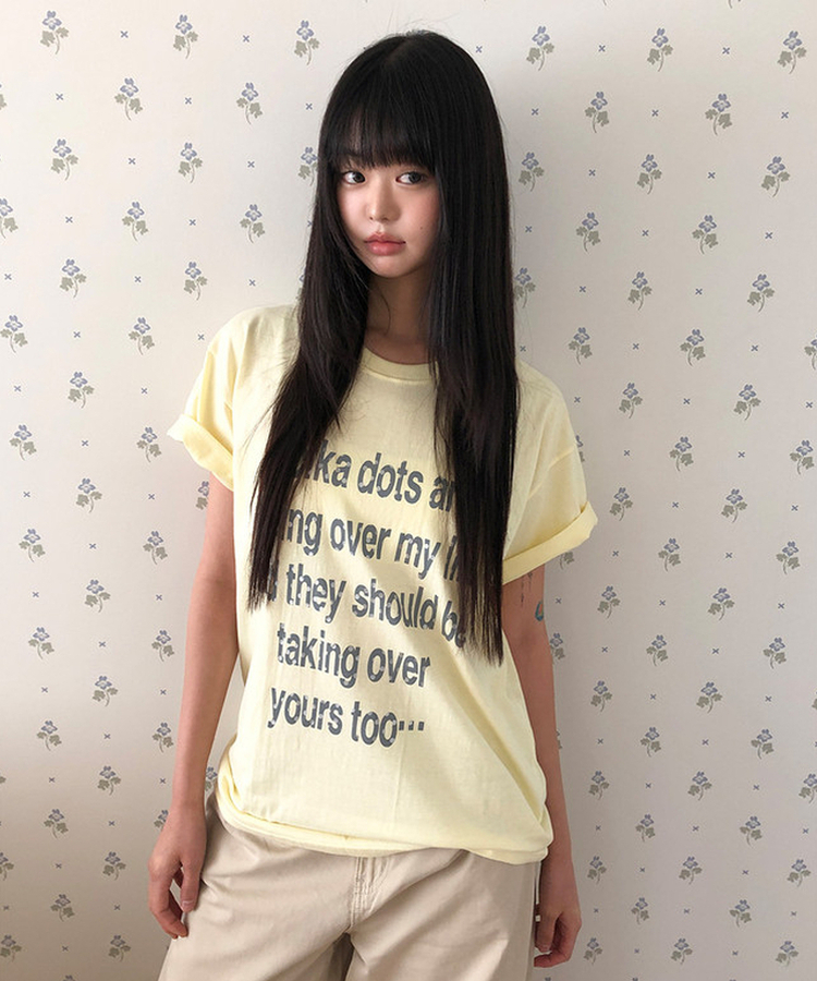 レタリング半袖Tシャツ LEMON