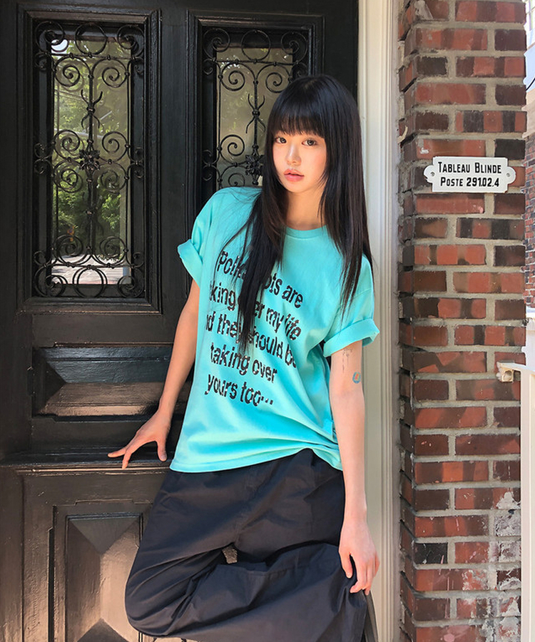 レタリング半袖Tシャツ MINT