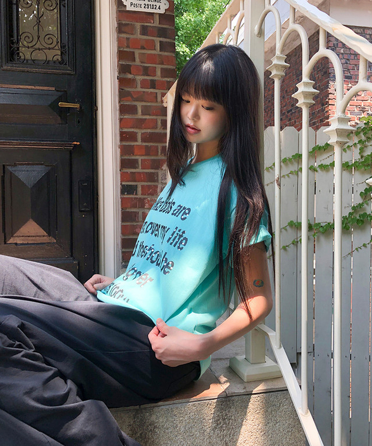 レタリング半袖Tシャツ MINT