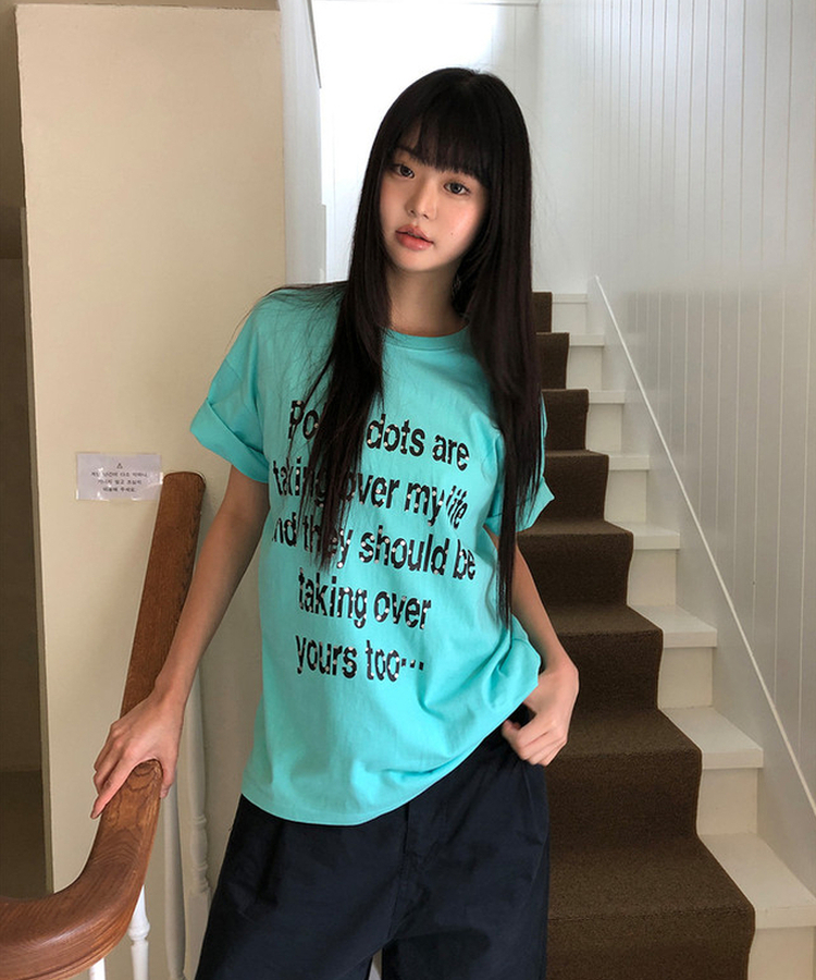 レタリング半袖Tシャツ MINT