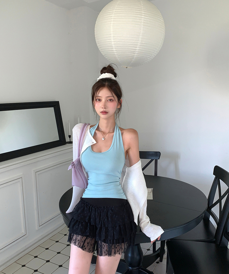 ホルターネックリブスリムキャミソール(11color) MINT
