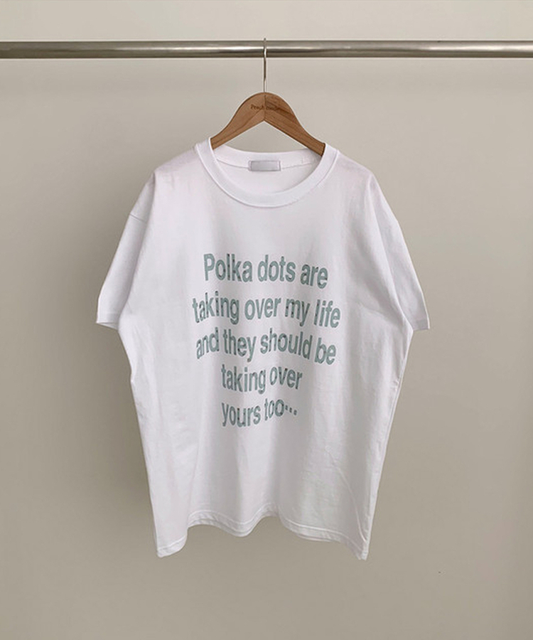 ドットレタリングUネックルーズ半袖Tシャツ