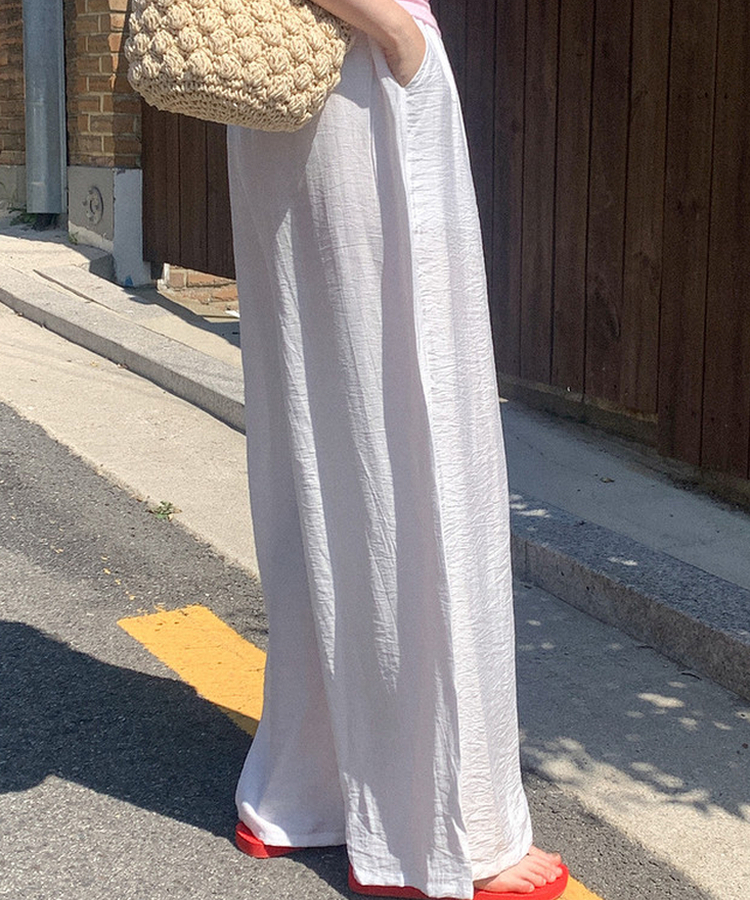 ウエストゴムワイドパンツ IVORY