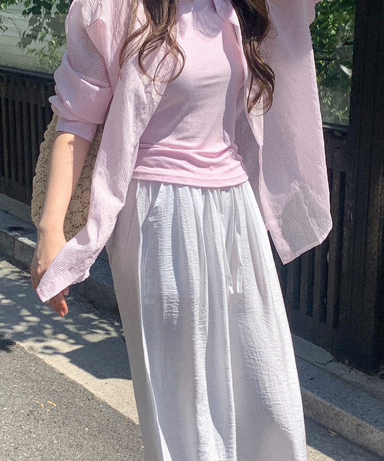 ウエストゴムワイドパンツ IVORY