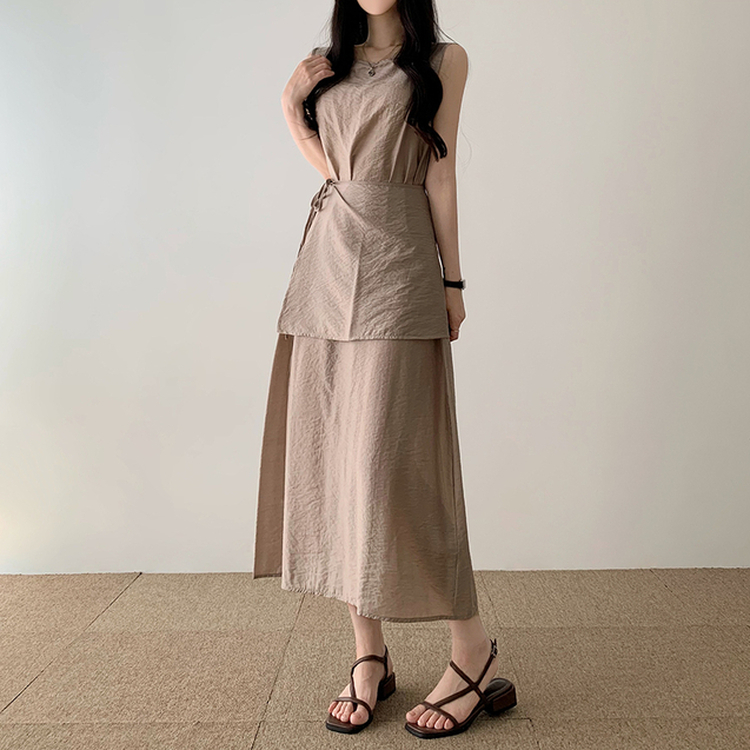 ラップキャミソールロングワンピース BEIGE