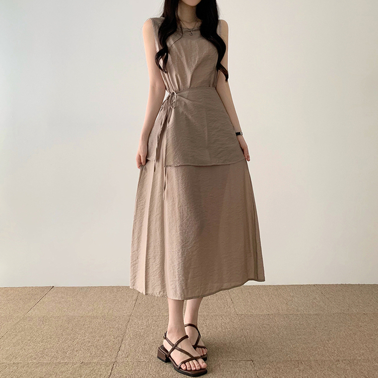 ラップキャミソールロングワンピース BEIGE