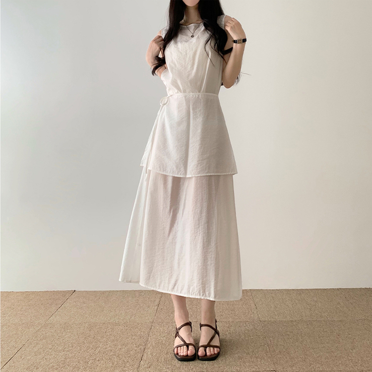 ラップキャミソールロングワンピース WHITE