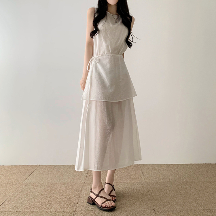 ラップキャミソールロングワンピース WHITE