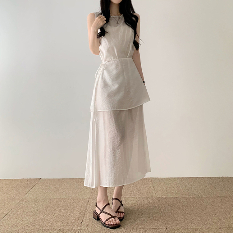 ラップキャミソールロングワンピース WHITE
