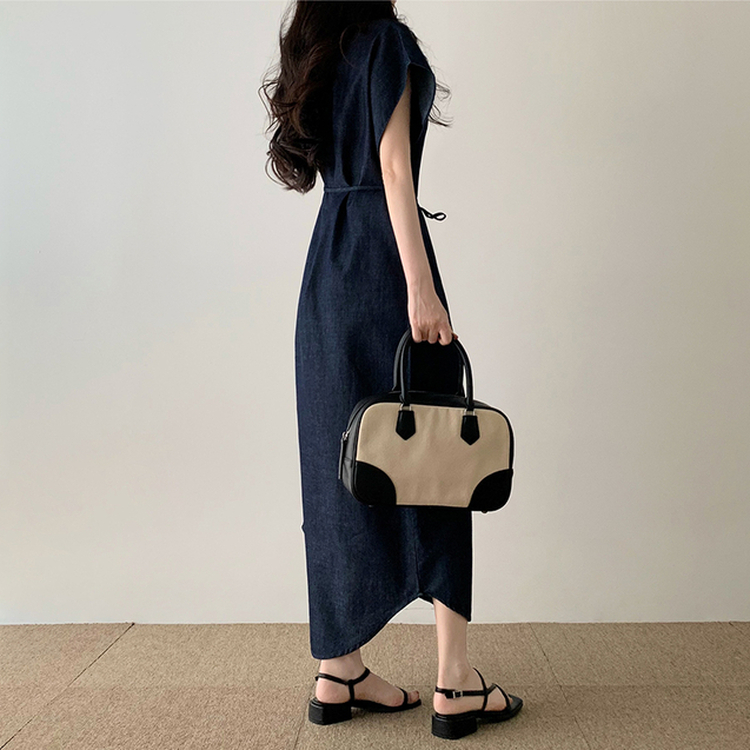 デニムロングワンピース DEEP DENIM