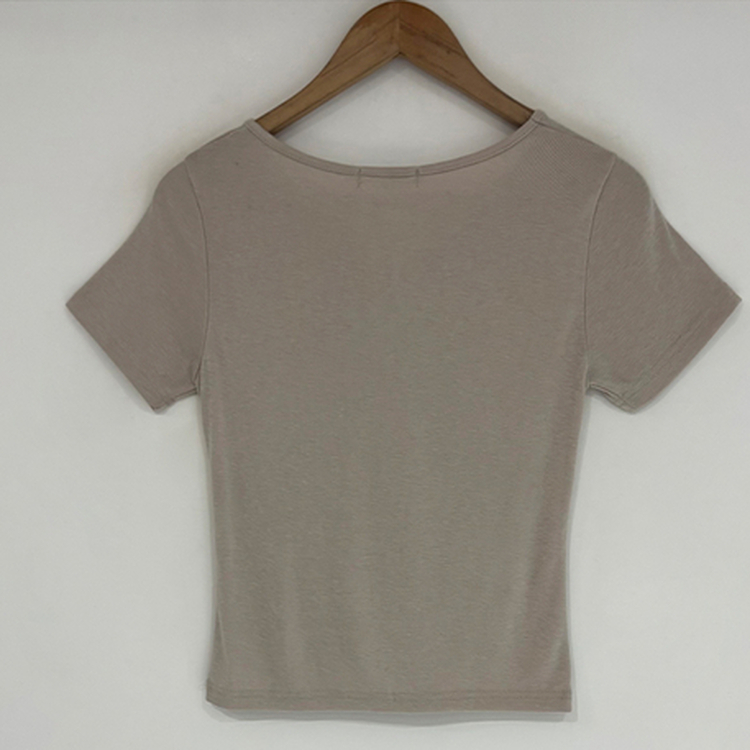 シャーリングVネック半袖Tシャツ