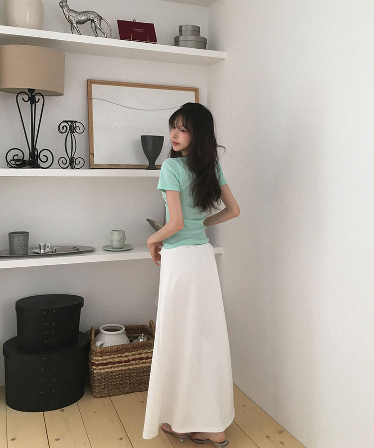 Aラインマキシロングスカート IVORY