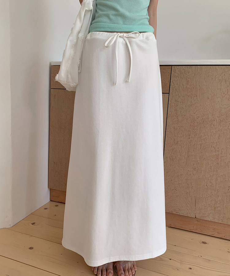 Aラインマキシロングスカート IVORY