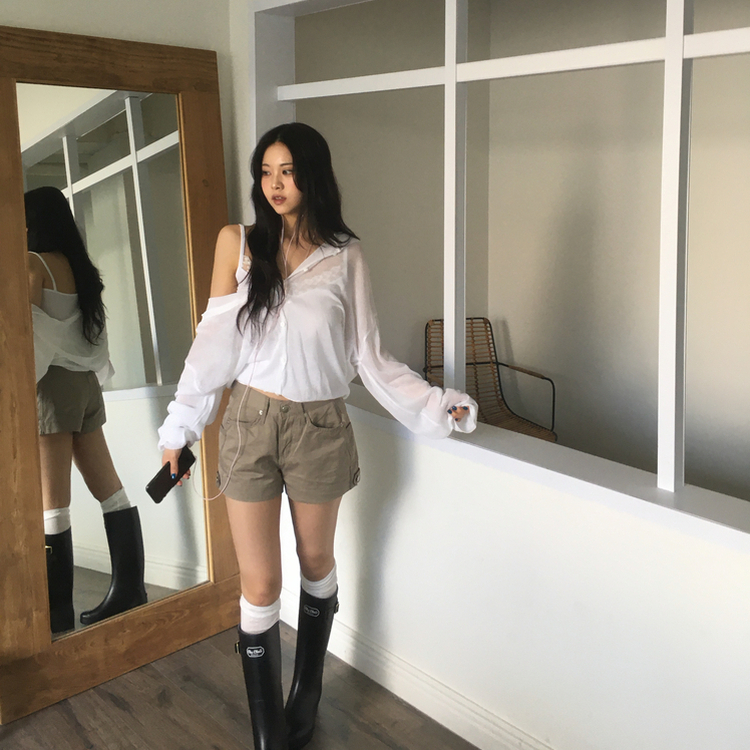 バックルポイントショートパンツ KHAKI