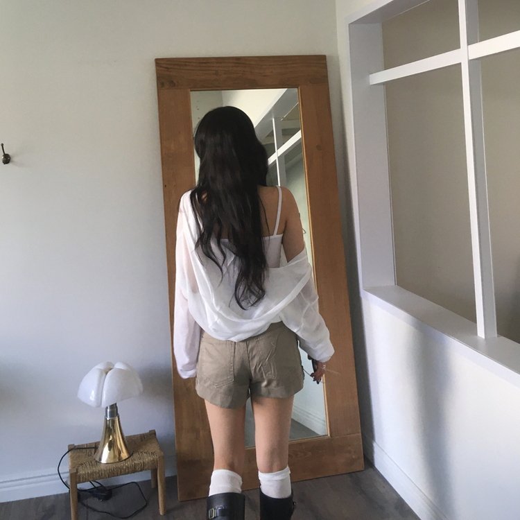 バックルポイントショートパンツ KHAKI